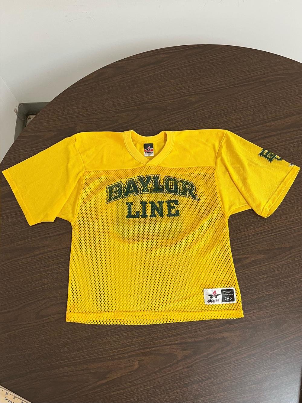 Baylor Bears Line Jersey Size M Alleson Athletic Amanda #09 Mesh Yellow